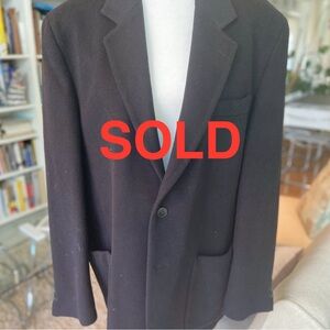 Agnes B Black Cashmere Overcoat Size 56